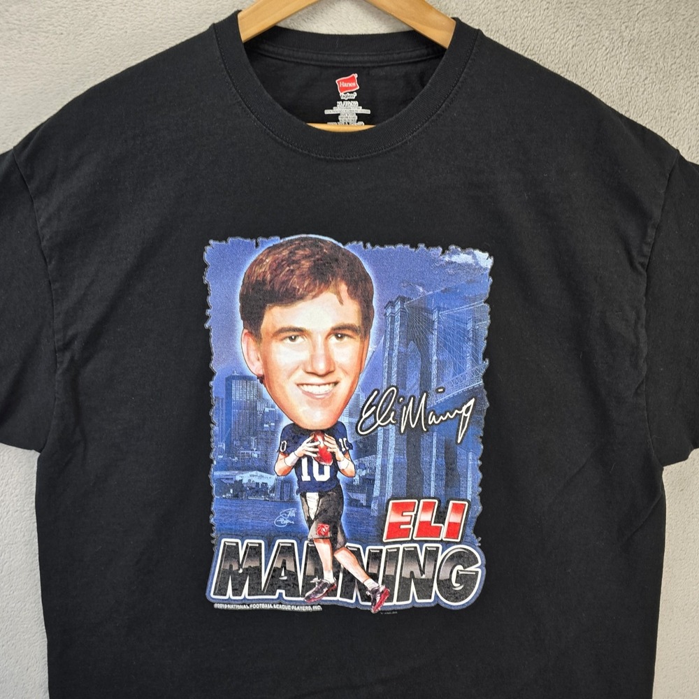 Eli Manning NFL Caricature Cartoon Shirt Mens Large New York Giants Big Head